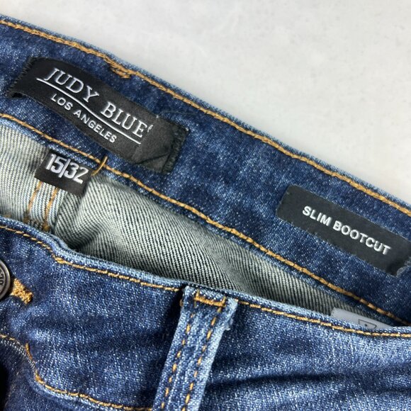 Judy Blue Jeans Women's 32x28* High Rise Slim Boot Cut Blue Stretch Denim Tag 32 - Picture 7 of 16